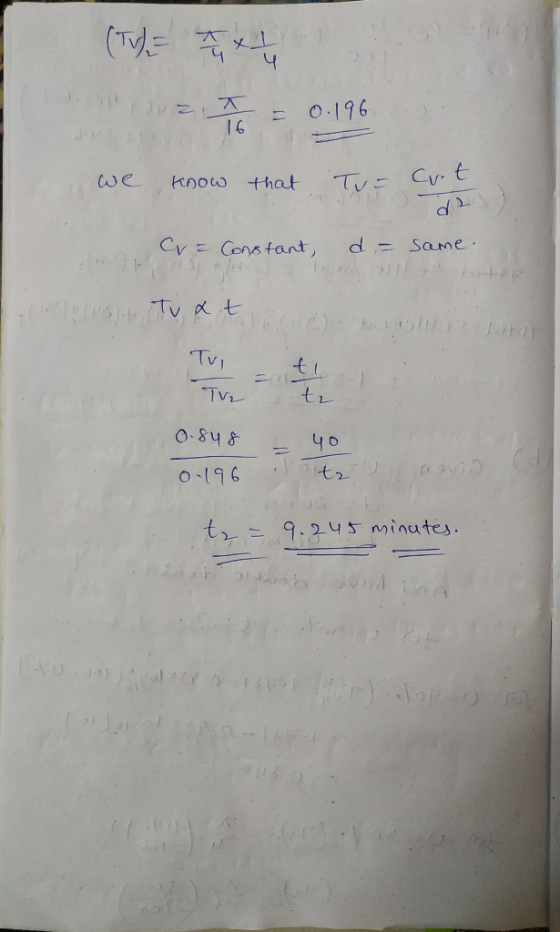 (T) = 73 x 7 z = 0.196 we know that Tu= Cut C = Constant, d - same. unora Tv a t lu o li letos Tui tu TV2 0.848 - 40 0.196 st