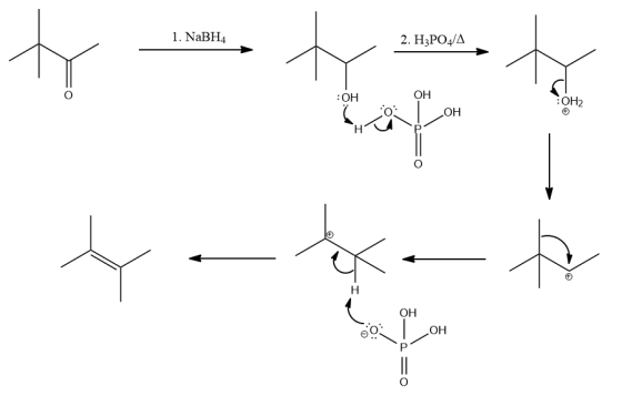 1. NaBH4 2 . H3PO4/A : ОН он OH2 он он он