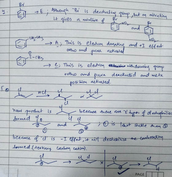 . Although -Br is deactivating group, but on nitration it gives a minture & Br A; This is electron donating ortho and para ac