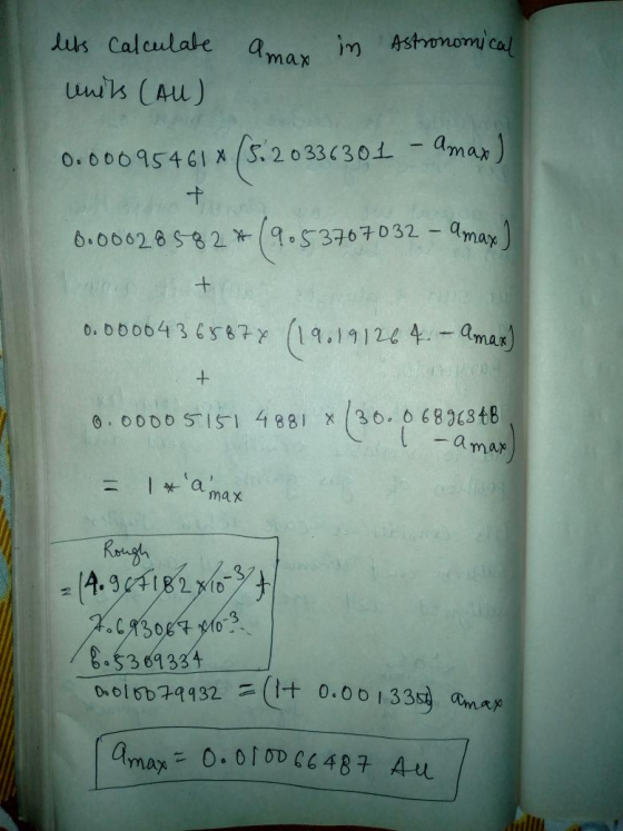 amar in Astronomical lets Calculate units (All) 0.00095461X (5.20336301 - Amax) 8.00028 582 * (9.53707032 - Amax] + 0.0000436