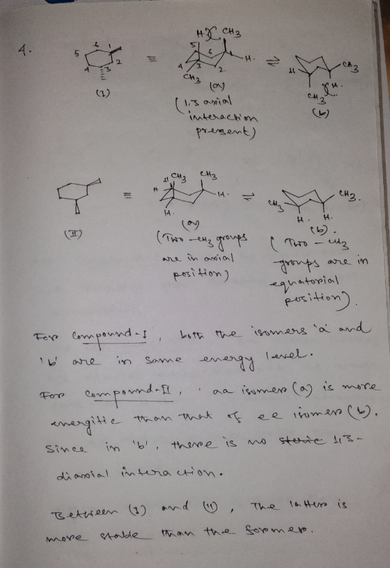 HX CH₂ 4. CH3 loy ( 13 anial interaction present) CM2 CH3. H. H. ( Two - udz (Two ly groups are in asial position) groups are