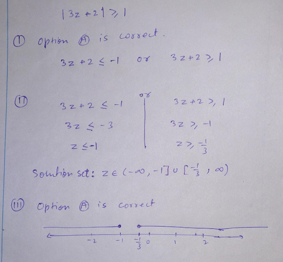 | 32 +213 1 option is correct. or 3 2+2 > 1 32 +2 -1 3z +2 -1 32+2, I 32 – – 3 32 , -1 z c-1 2 > somhion set: ze(-∞, -1]0[,00