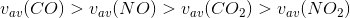 v_{av}(CO)>v_{av}(NO)>v_{av}(CO_2)>v_{av}(NO_2)