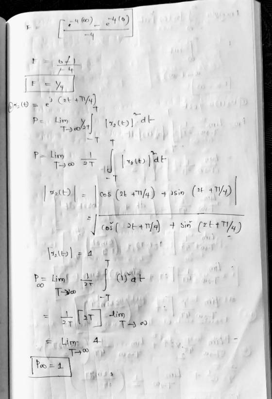 (0) 64(0) (D = e Cat +1447 T Pe Lim y (t) dt T-021 P = Lim I rolt lat TWT X(t) = cos (24 +71/4) + usin (2+ + 1/4) I cos( 2t
