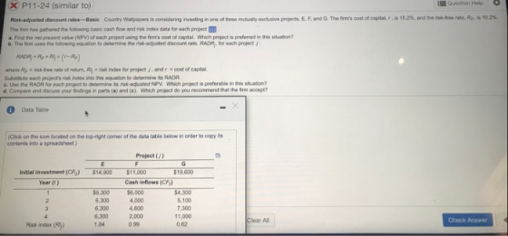 X P11-24 (similar to) . The firms cost of it . 15.25, and the streer, Reis 10.2% Risk-adjusted discount rates Basic Country