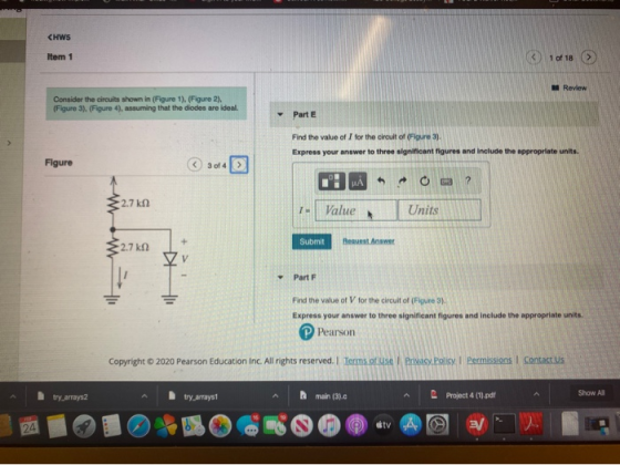 <HWS Item 1 1 of 18 > Consider the circuits shown in (Figure 1). (Figure 2). (Figure 3). (Figure 4), assuming that the diodes