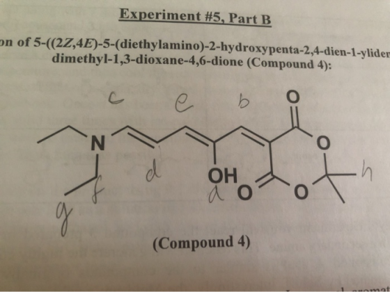 Experiment #5, Part B. pn of 5-((2Z,4E)-5-(diethylamino)-2-hydroxypenta-2,4-dien-1-ylider dimethyl-1,3-dioxane-4,6-dione (Com