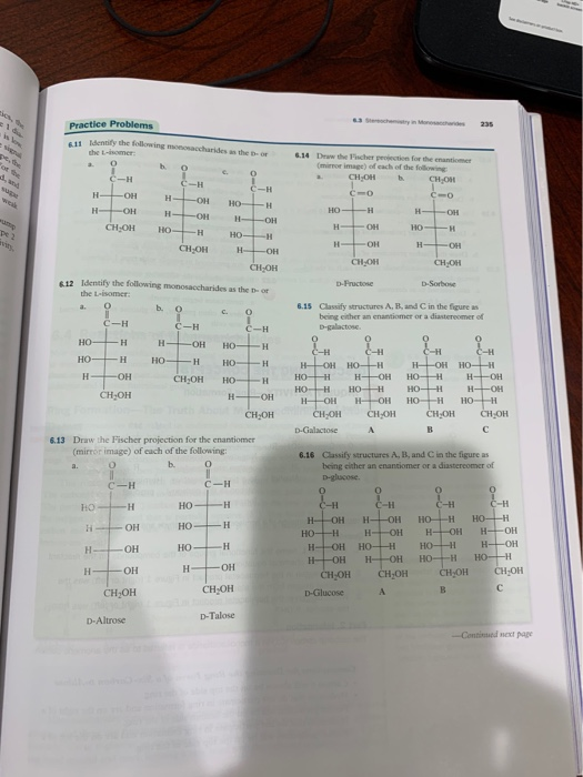 Practice Problems & Identify the following accharides the the Lemer: о во е о е- не- не-н Н—-он н -онно-н н он н-он ньон снуо