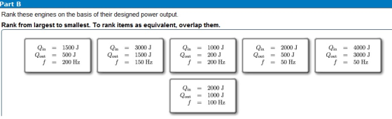 Rank these engines on the basis of their designed