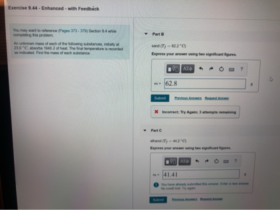 Exercise 9.44 - Enhanced - with Feedback You may want to reference (Pages 373 - 379) Section 9.4 while completing this proble