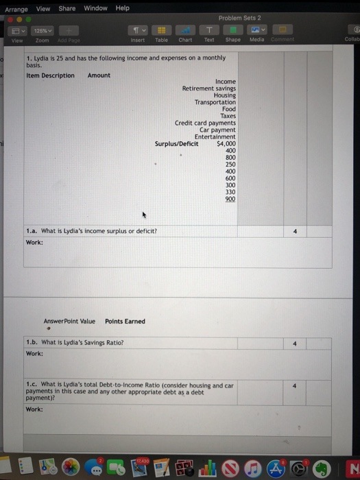 Arrange View Share Window Help Problem Sets 2 + TTD Add Page Insert Table Chart Text Shape Media Comment 125% Zoom View Colla