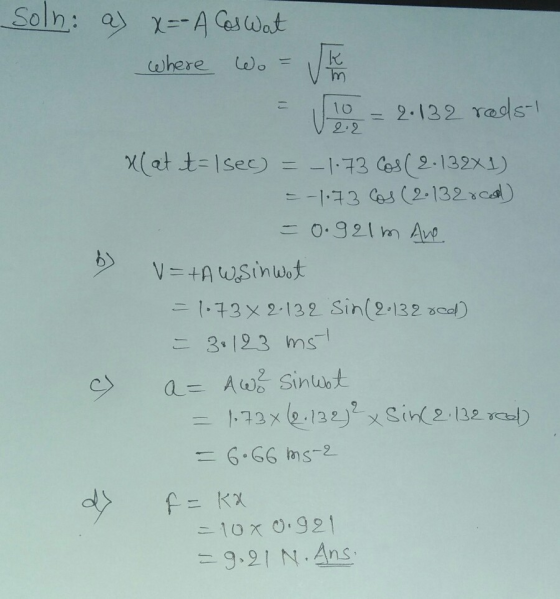 my 110 = 2-122-rods-1 2.2 0.921 m Ave 113X 2 132 Sin(2132 3193 ms -6.66 ns-2 9.91 N Ans