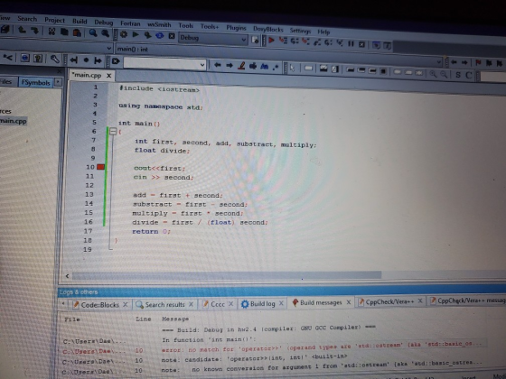 iew Search Project Build Debug Fortran wwSmith Tools Tools+ Plugins DoxyBlocks Settings Help maino: int -NM .* DACCEDCOQI SC