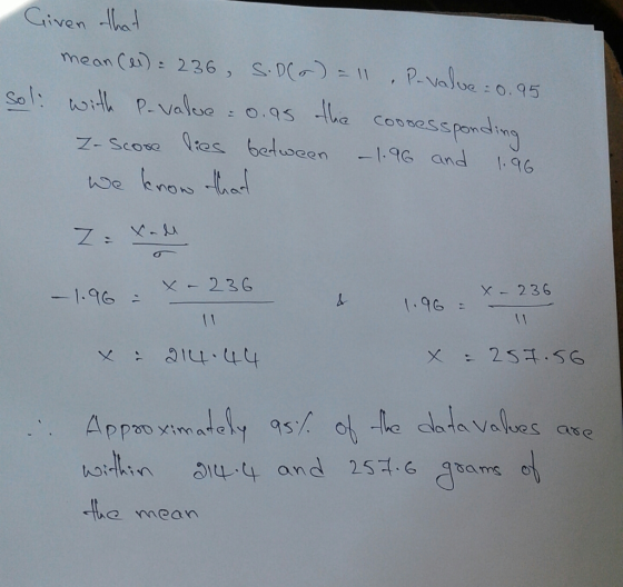 , P-Na ve 0.95 Z-ScooQ Qas between -I, % and 1.96 X236 1.96 - ← 236 96 ppoo ximately s tha mean