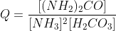 Q = \frac{[(NH_2)_2CO]}{[NH_3]^2[H_2CO_3]}