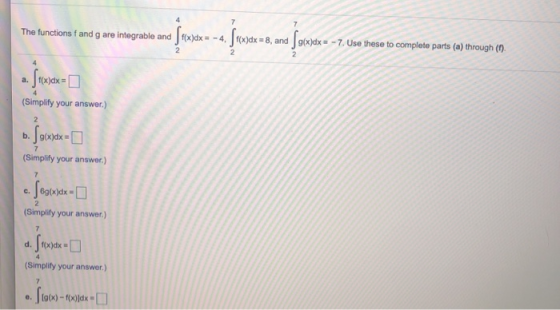 The functions f and g are integrable and atunciona tand g ara mag radio and Juste - - -. (vaser 28, and Loved - - 7. Une hes
