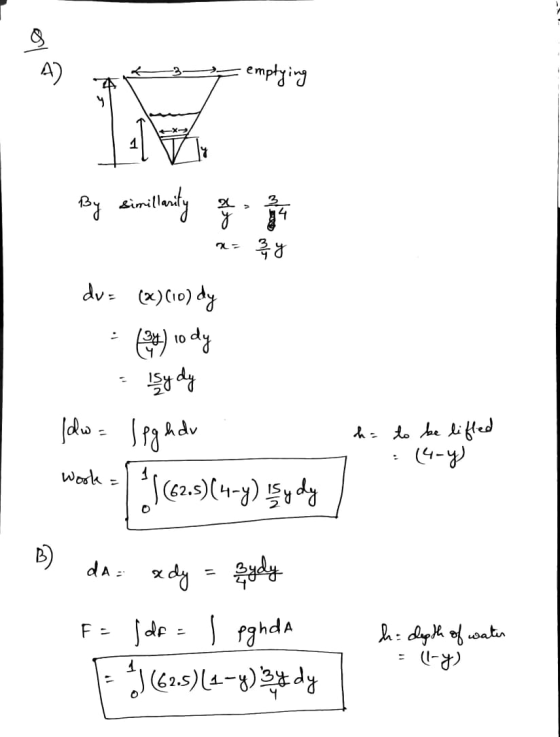 42 : emptying ។ AL By similarity of a To 3 3 y du= (x) (10) dy (3) 1o dy Isydy Ilw= 1pg hdv $$ (62.5) (4-y) is sudy h= to be