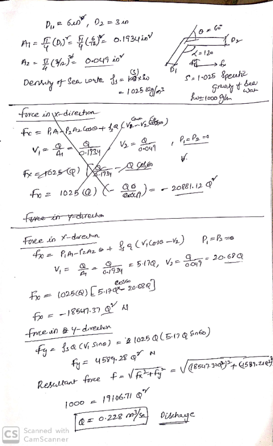 Die beste, O2 = 3 en A1 = f (0,3 = 4 (4 0.1934 in Az = 0 (2/24 0.049 in Density of sea wate fs = boxo Holy tor 2= 120 f s= 1
