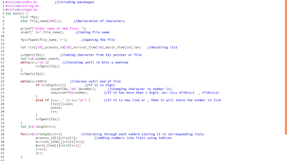 1 #includec stdio.h> 2 #include<string.h> 3 #include«ctype.h> 4 int main) lincluding pacakages FILE *fp1; char file_name[100]