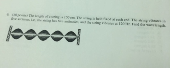 The length of a string is 150 cm. The string is he