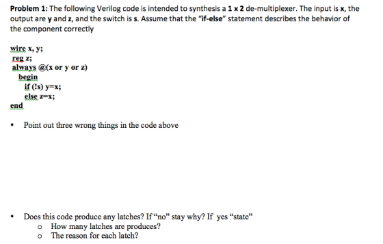 The following verilog code is intended to synthesi