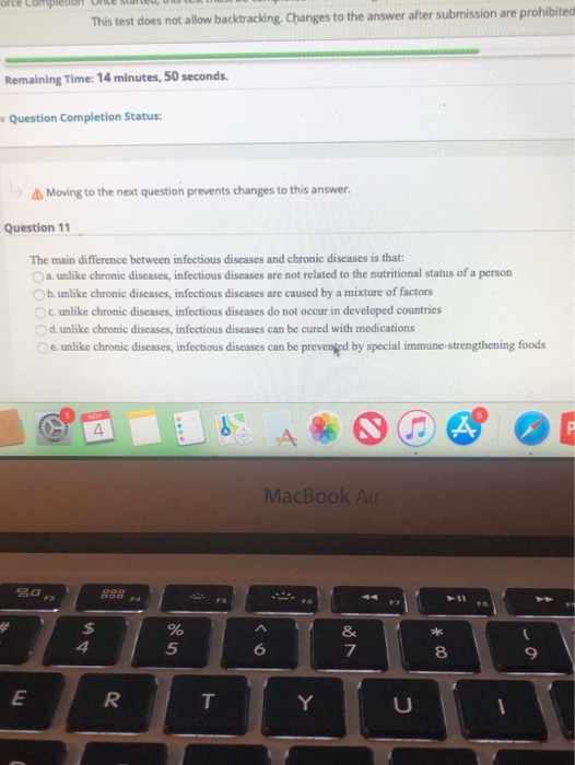 O compren - This test does not allow backtracking. Changes to the answer after submission are prohibited Remaining Time: 14 m
