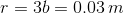 T = 3b = 0,03 m