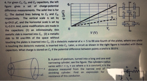 4s fit (on) G C 4. For given C1, C2, and Cg capacitors, the left figure gives a set of charge-potential difference measuremen