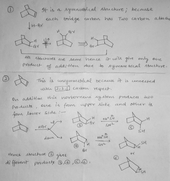 It is a symmetrical structure, because each carbon has Two carbon attache JH-BY и фу All structures are same hence product of
