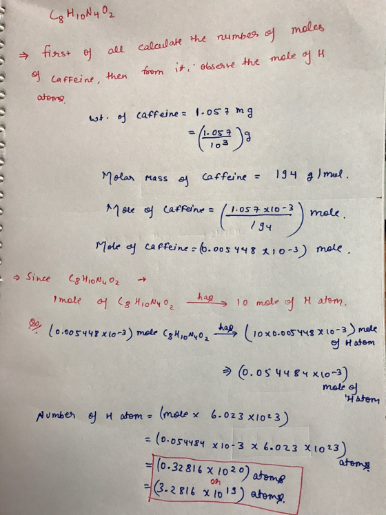 males all calculake the nu mbes, 어 eserre the male a H LafFeine, then frem tass Caffine 13 muf Mele 어 ca ppein:6.oos 148ス10-3