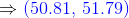 \Rightarrow{\color{Blue} (50.81,\:51.79)}