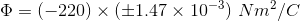 Q = (-220) x (+1.47 x 10-3) Nm10