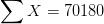 \sum X=70180