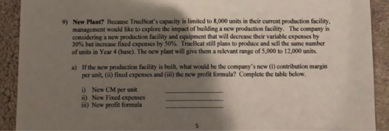 9) New Plant? Because TrueBeats capacity is limited to 8,000 units in their current production facility, management would li