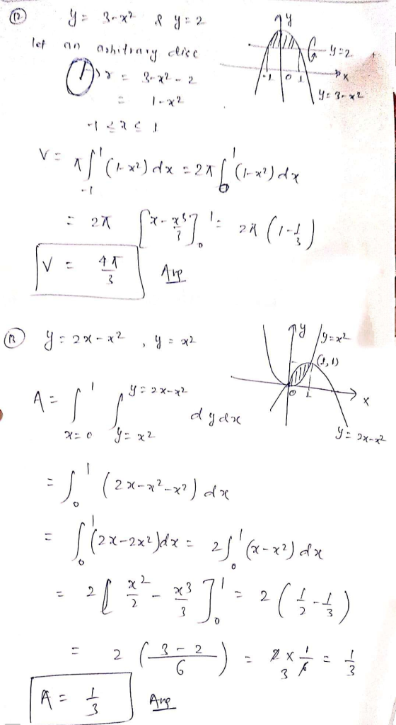 * let an ashitrary clicc ) 872 a 14:3.62 VE AI (vas) dx = 23 b-ade = 2* fic],: 24(1-4) 1:22 - x? 4 2 1 y 22-ya- 12 [ p 4 =