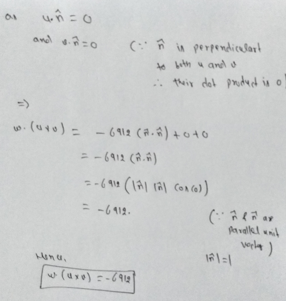 and .o in perfendiclart Wix del Produt is o w. (ao)- - 6412 (A.)ot0 6912 (A.) (I al Cona)) -6912 -6412 ay Paralel unit vorl)