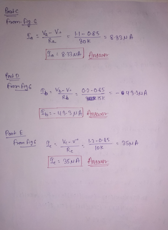 Past C from. fig. G Ta Va-V+ . 1.1-0.85 ЗОК = 8.33NA Ra Ia : 8.33NA I Answer Port D form Ag6 To Vbo Vt 0.2 -0.85 Peak 15k = -