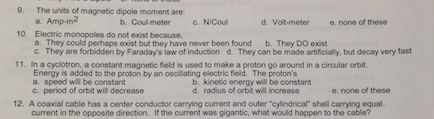 The units of magnate dipetic moment are: Electric