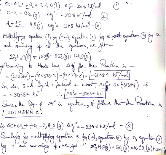 E5€ +6_+O_= 64,0(1) -351-6 kJ/mol o n C+02 - COLG) = -393-5 kJ/mol - © H+ 0. = 4,06) D#- 241-8 kg/mol - © Multiplying equatio