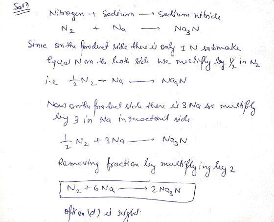 Son Nitrogen + Sodium - Sodium nitide Na +. Na - NGAN. Since on the foroduct side there is only In Sotomake Equal Non the bot