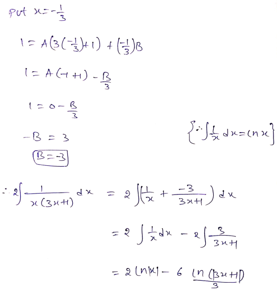 put x = -1/3 174(3(-)1) + (-) [ = A (+1) -R 1-0- ९ AM ६ = 8- *:Se descnxe] --3 श du 4 (341) - 2 du K. * +51) = [ Jax - २ २ 3