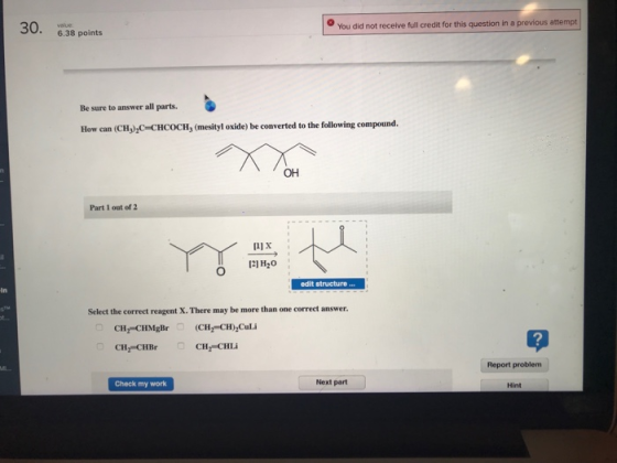 30. You did not receive full credit for this question in a previous attempt 6.38 points Be sure to answer all parts. How can