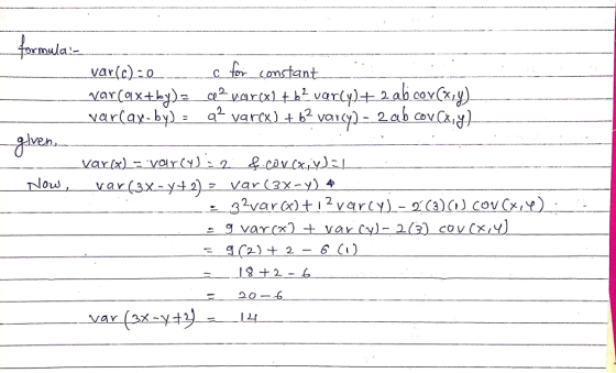 var(c)-o carCaxthy)2 cearartx.tt vatly)キー2ab.cov(x,y) varlax.by var) a 2ab evcaiy) dven Va 13-2-6