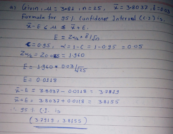 Formula for g s l、 Ionfidence interval cc.) is Eこ 0.0.118 JL-E Ξ ろ、8037_ 0.0118-3.7313 3.7319 3.8 5 5
