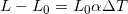 \small L -L_{0}= L_{0} \alpha \Delta T