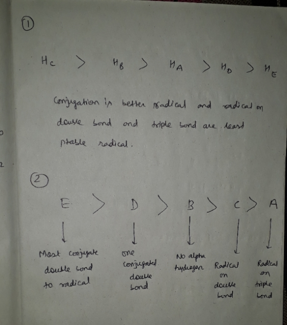 He Canjagahion better nadical ond adi cal en dousle bond ond dle Lond are Aaard ptable rodical 2 BC>A Mest cenjugate me NO al
