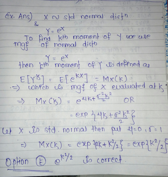 mof of non)al distD then pth moment of dePfoed as altoted at k 2- s c orr