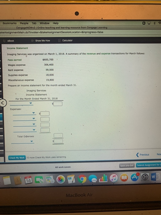 Bookmarks People Tab Window Help CengageNOWV2 Online teaching and learning resource from Cengage Learning akeAssignmentMain.d