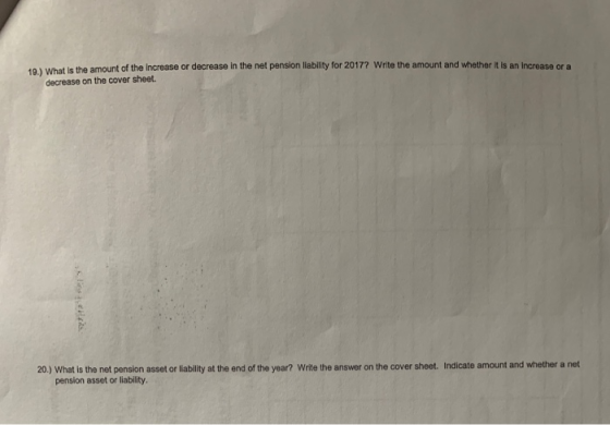 40) What is the amount of the increase or decrease in the net pension liability for 2017? Write the amount and whether it is