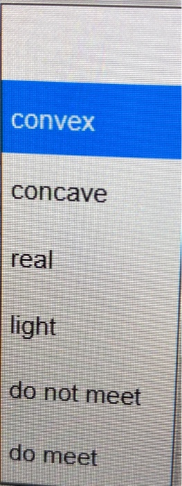 convex concave real light do not meet do meet